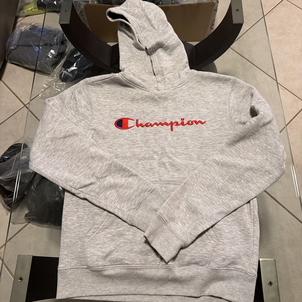 Champion Boys Pullover Heather Gray Hoodie Size Xl